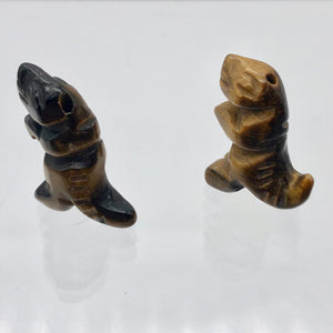 Tyrannosaurus Rex Tiger's Eye Dinosaur Figurine | 21x18x7.5mm | Golden Brown - PremiumBead Alternate Image 6