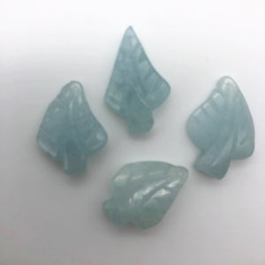 Natural Aquamarine Leaf Beads | 17x12x3 to 22x12x5mm | Blue | Leaf | 2 beads | - PremiumBead Alternate Image 3