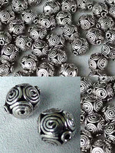 Load image into Gallery viewer, 2 Beads of Handmade Celtic Life Spiral Triskillion Silver 5492 - PremiumBead Primary Image 1
