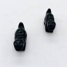 Load image into Gallery viewer, Dinosaur 2 Carved Obsidian Diplodocus Beads | 25x11.5x7.5mm | Black - PremiumBead Alternate Image 7
