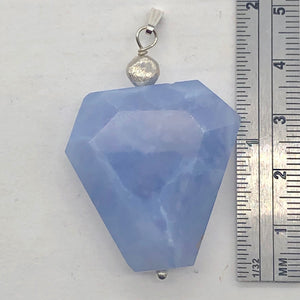 Blue Chalcedony Sterling Silver Faceted Crystal Pendant| 2 1/4" | Lavender | 1 |