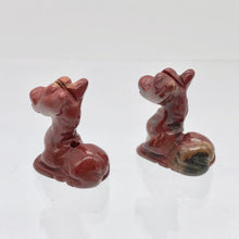 Load image into Gallery viewer, Graceful 2 Carved Brecciated Jasper Giraffe Beads | 21x17x9.5mm | Red - PremiumBead Alternate Image 7

