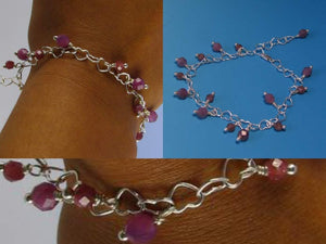Love! Purple Sapphire & Hearts Silver Bracelet 406622 - PremiumBead Alternate Image 3