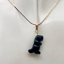 Load image into Gallery viewer, Black Obsidian T- Rex Pendant Necklace|Semi Precious Jewelry| 14k gf Pendant | - PremiumBead Alternate Image 3
