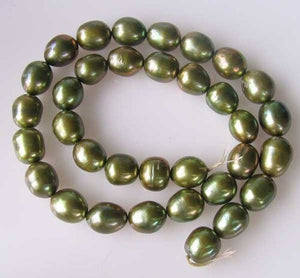 6 Sage Green 8.5-10x13mm Freshwater Pearl Beads 10133 - PremiumBead Alternate Image 2