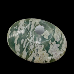 Harmony Stone Oval Centerpiece Bead - Ice Green | 63x45x8mm | 1 Bead |