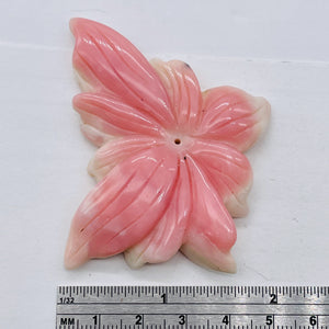 Peruvian Opal Flower Pendant | 40x50x7mm | Pink White | 1 Bead