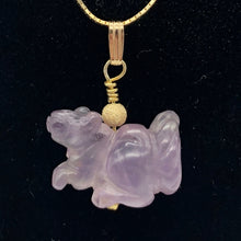 Load image into Gallery viewer, Amethyst Squirrel Pendant Necklace | Semi Precious Stone Jewelry | 14k Pendant - PremiumBead Alternate Image 2
