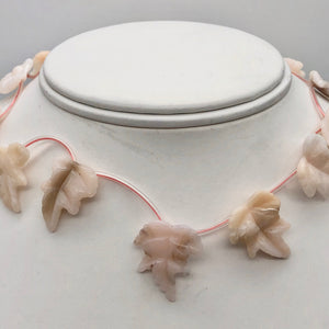 7 Light Pink Peruvian Opal Leaf Briolette Beads 10823A - PremiumBead Alternate Image 2