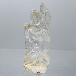 Quan Yin Quartz Goddess Person | 2 3/8" Tall | Clear | 1 Figurine |