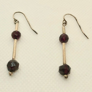 Sparkling Garnet & Sterling Silver Earrings 6425 - PremiumBead Alternate Image 2