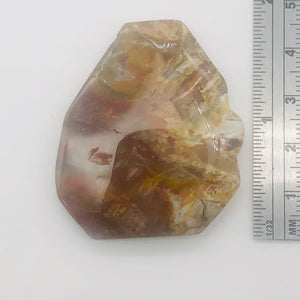Fossilized Wood Irregular Flat Briolette | 45x38x7mm | Brown/White | 1 Pendant Bead