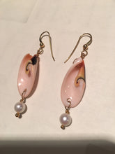 Load image into Gallery viewer, Divine Spiral Shell and FW Pearl 14Kgf Earrings 308932 - PremiumBead Alternate Image 2

