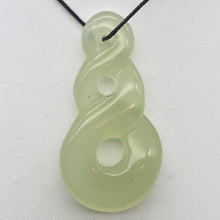 Load image into Gallery viewer, Carved Translucent Serpentine Infinity Pendant with Black Cord 10821V - PremiumBead Primary Image 1
