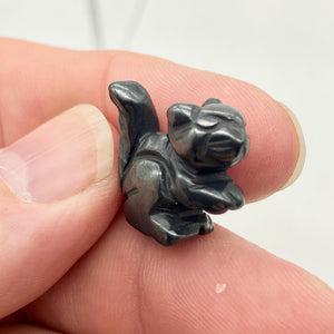Nuts 2 Hand Carved Animal Hematite Squirrel Beads | 21.5x14x10mm | Graphite - PremiumBead Alternate Image 3