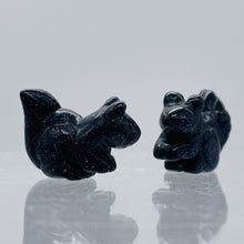 Load image into Gallery viewer, Just Nuts 2 Blue Goldstone Squirrel Animal Beads | 22x15x10mm | Blue Black
