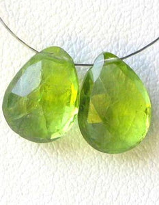 Gem Faceted Peridot Briolette Beads Matched Pair 6694P - PremiumBead Alternate Image 4