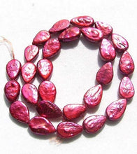 Load image into Gallery viewer, 3 Yummy Raspberry FW Teardrop Coin Pearls 8895 - PremiumBead Alternate Image 2
