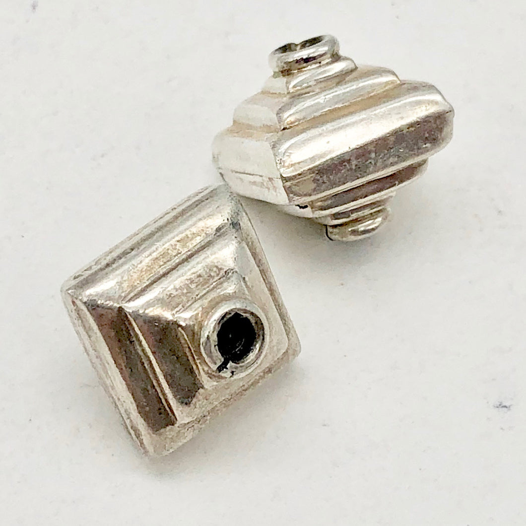 1 Large 13.5x12.5mm 2.6G Sterling Silver Double Stepped Pyramid Beads 003298 - PremiumBead Primary Image 1