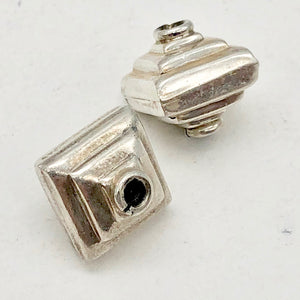 2 Large 13.x13mm Sterling Silver Double Stepped Pyramid Beads | 5.2 grams | - PremiumBead Primary Image 1