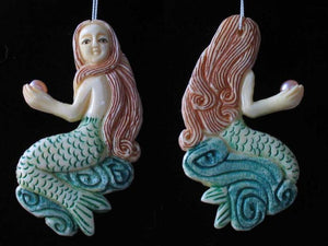 Splash Carved Mermaid W/ Pearl Centerpiece Bead 10404G - PremiumBead Primary Image 1