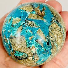Load image into Gallery viewer, Azurite Malachite Chrysoprase Scry Round Sphere | 55mm | Green/Blue/Brown | 1 |
