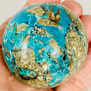 Azurite Malachite Chrysoprase Scry Round Sphere | 55mm | Green/Blue/Brown | 1 |