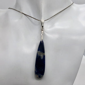 Sodalite Sterling Silver Teardrop | 3" Long | Blue/White | 1 Pendant |