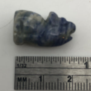 Howling New Moon 2 Carved Sodalite Wolf / Coyote Beads | 21x11x8mm | Blue white - PremiumBead Alternate Image 8