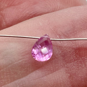 Sapphire Faceted .56ct Briolette | 6x4mm | Pink | 1 Bead |
