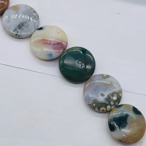Ocean Jasper Graduated Round | 28x8 to 30x8 mm | Multi-color | 14 Beads