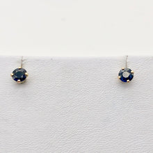 Load image into Gallery viewer, Blue Sapphire 14K Gold Earrings | 5mm | Blue | Stud | - PremiumBead Alternate Image 6
