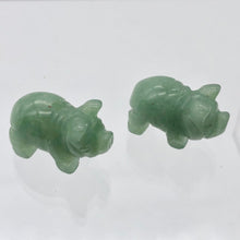 Load image into Gallery viewer, Oink 2 Carved Aventurine Pig Beads | 21x13x9.5mm | Green - PremiumBead Alternate Image 3
