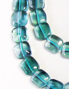 5 Natural Blue / Green Fluorite Square Beads 10483 - PremiumBead Primary Image 1