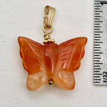 Load image into Gallery viewer, Carnelian Agate Butterfly Pendant Necklace | Semi Precious Stone |14k gf Pendant - PremiumBead Alternate Image 6
