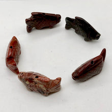 Load image into Gallery viewer, Carved Jasper Koi Fish Figurine Worry Stone | 23x11x5mm | red - PremiumBead Alternate Image 2
