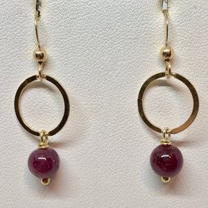 Circle Sapphire Earrings in 22K Vermeil 309453 - PremiumBead Alternate Image 3