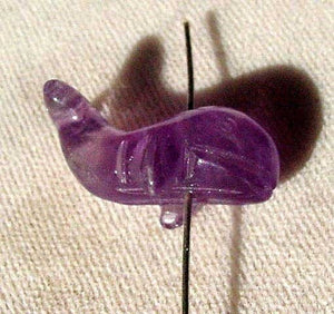 Fab Carved Animals 2 Amethyst Whale Beads | 20x13x11mm | Purple - PremiumBead Alternate Image 2