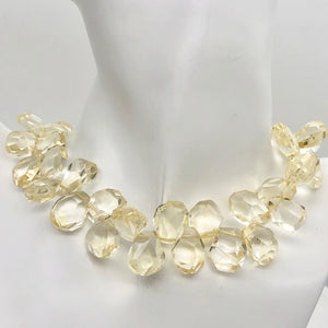 Citrine Faceted Briolette Bead Strand | 14x11 to 17x14x8mm | Golden | 107g |