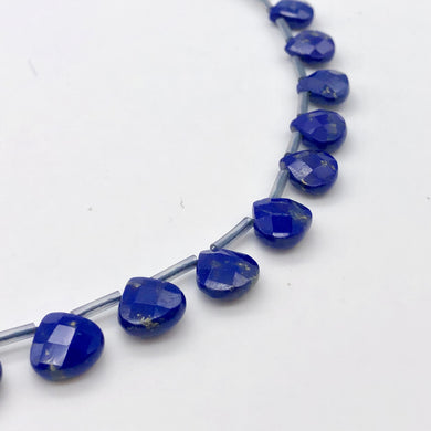 Faceted Lapis 10x10mm Briolette Bead 8 inch Strand (16 Beads) 107259HS - PremiumBead Primary Image 1