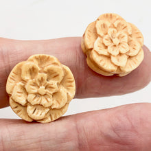 Load image into Gallery viewer, Wild 2 Carved Flower Beads of Waterbuffalo Bone | 20mm | - PremiumBead Alternate Image 2
