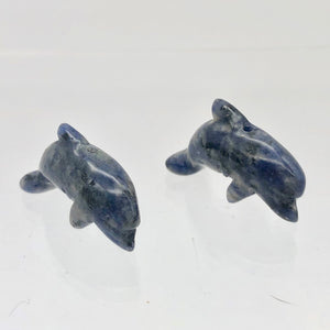 Unique Carved Sodalite Jumping Dolphin Figurine | 25x14x7.5mm | Blue White - PremiumBead Alternate Image 6