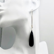 Load image into Gallery viewer, Shoulder Duster Faceted Black Onyx Sterling Silver Earrings | 3 1/2 Inch |
