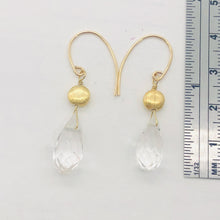 Load image into Gallery viewer, Facetted Quartz 14K Gold Filled Briolette Earrings | 1 1/2&quot; Long | Clear | 1 |
