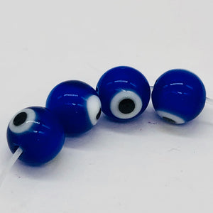 Lampwork Glass Eye 14" Strand Round | 8 mm | Dark Blue | 46 Beads |