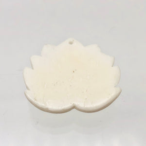 Water Buffalo Bone Lotus Flower Pendant Bead | 25.5x26x4.5mm | White | 10843 | 25.5x26x4.5mm | Cream - PremiumBead Alternate Image 9