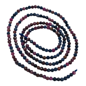 Sapphire Faceted Half-Strand Round | 2 mm | Blue/Red/Pink | 105 Beads |