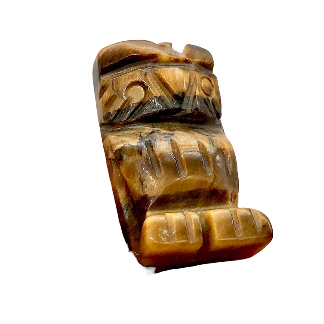 Wisdom Carved Tigereye Owl Figurine Worry-stone | 21x12x9mm | Golden Brown