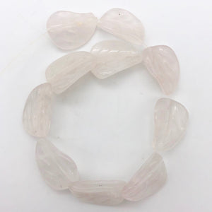 Gentle 3 Hand Carved Pale Rose Quartz 19x17x6mm Leaf Beads 9319RQ - PremiumBead Alternate Image 9