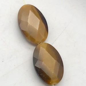 Exotic Perfectly Faceted Tigereye Beads| 24x15x7 | Golden | Oval | 2 beads | - PremiumBead Primary Image 1